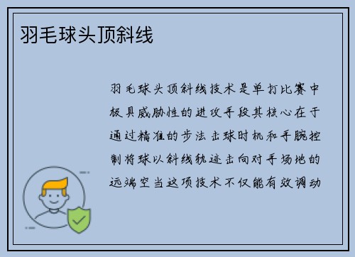 羽毛球头顶斜线